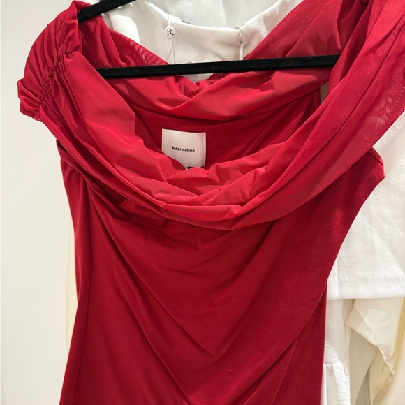 Red Off Shoulder Top - Picture 5 of 5